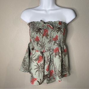Anthropologie Bishop + Young Green Floral Romper